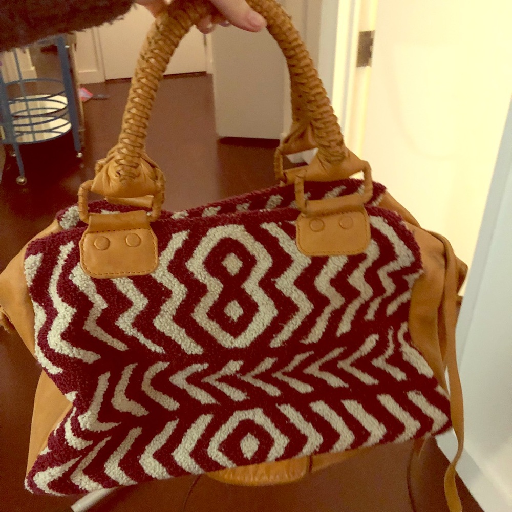 Anthropologie hobo with tan leather strap